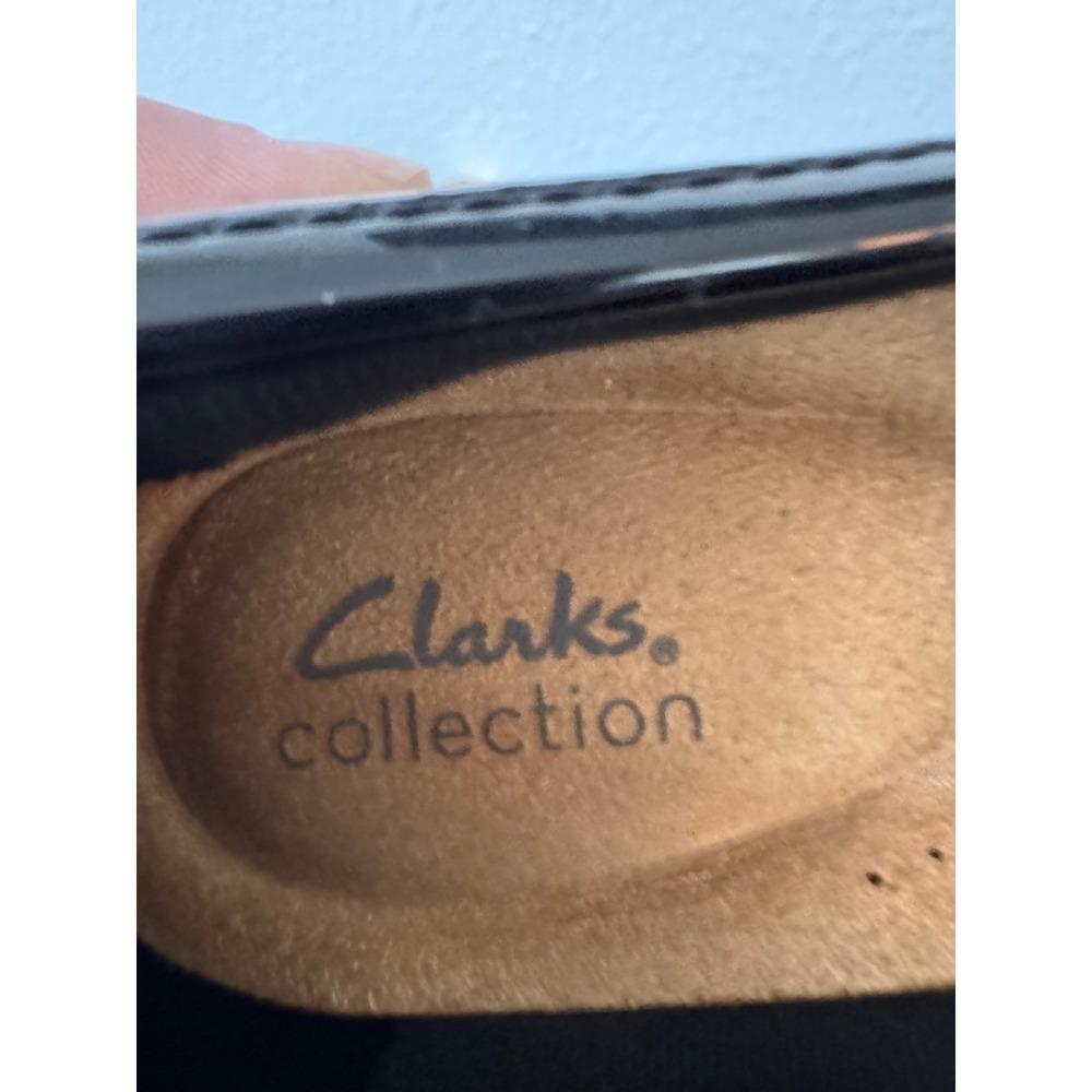 Clarks Loafers‎ Women 10 Black Patent Penny Loafer Lug Sole Academia Preppy - Picture 5 of 9